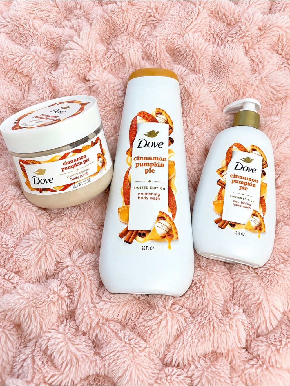 NEW Dove Cinnamon Pumpkin Pie Limited Edition 3-Piece Body BUNDLE 🎃🥧